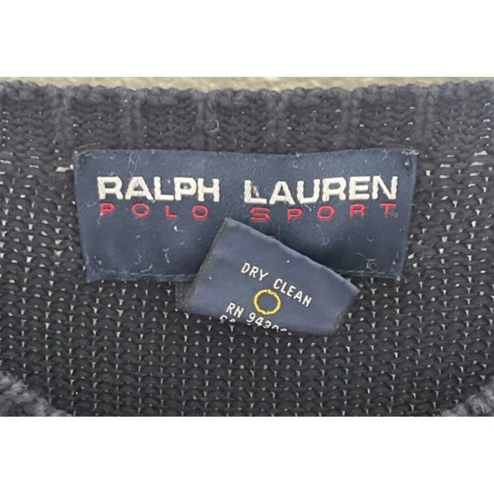 Ralph Lauren Polo Sport Sweater Pullover Men's Large Blue Logo‎ Golf Activewear
